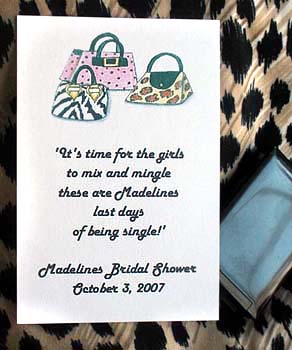 Animal Print Handbag Bachelorette & Bridal Shower Seed Favor & Tea Packets