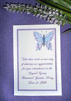 Lavender and Blue Butterfly Seed Favor  Packets