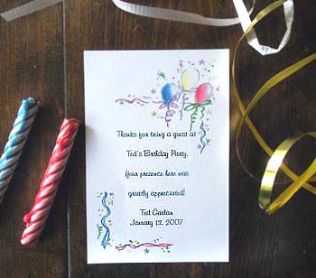 Balloons and Ribbons (Blue, Yellow, Red) Birthday Party  Seed  Favors & Tea Packets 