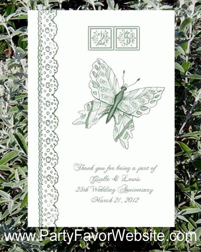 25th Anniversary Seed Favors & Tea Packets for  silver wedding anniversary