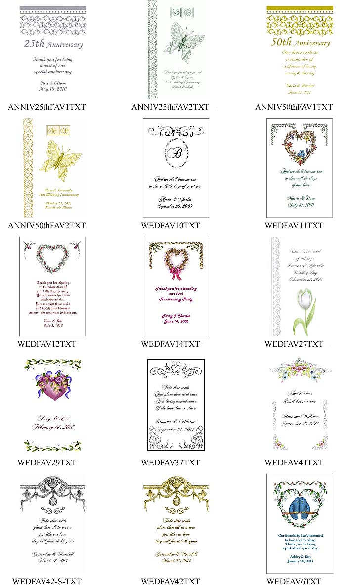 Anniversary Party Tea Favor Packets