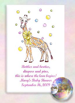 Giraffe with Bubbles Baby Shower Tea & Seed Favors