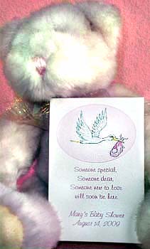 Pink Theme Stork Baby Shower Tea Packets & Seed  Favors