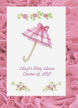 Pink Shower Umbrella Baby Shower or Bridal Shower Tea Packets &  Seed Favors