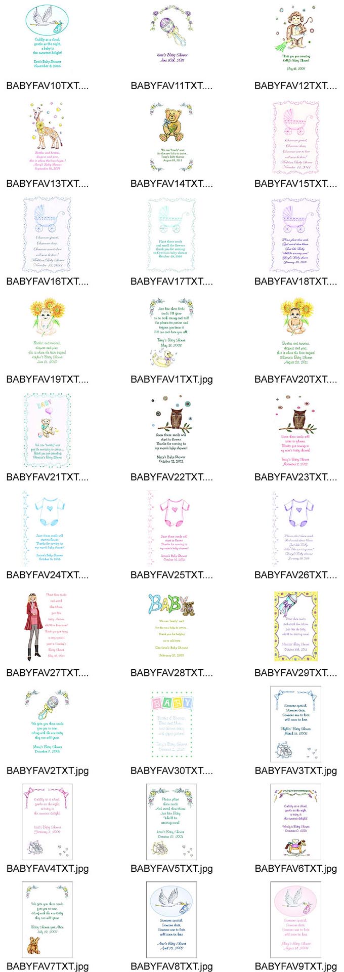 Baby Shower Tea Favor Packets