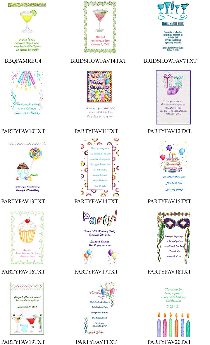 Party Tea Favor Packets