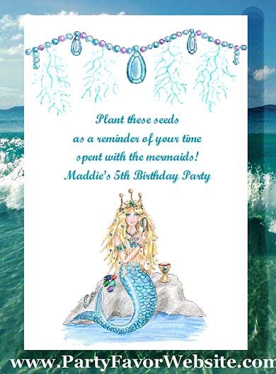 Little Mermaid Childrens Girls Birthday Party Seed Favors