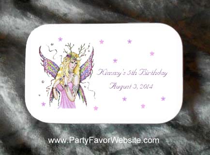 Rose Fairy  Children Kids Birthday Mint Tin Party Favors Large White