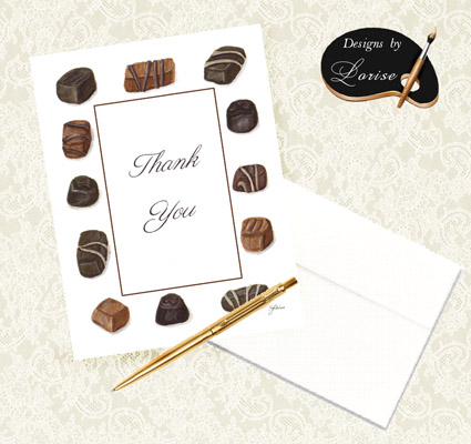 Chocolate Thank You Cards with Envelopes