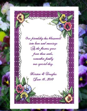 Pansies Design Wedding & All Occasion Seed Favor  Packets