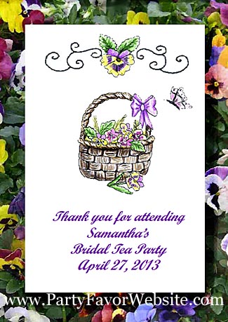 Basket of Pansies  Garden Parties & All Occasion Seed Favors & Tea Packets