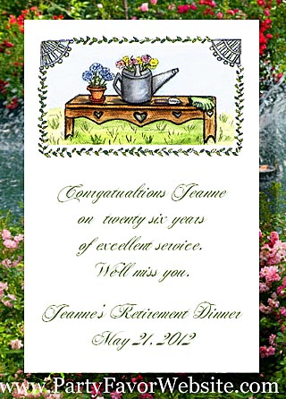 Gardeners Bench Garden Parties Seed Favor Packets