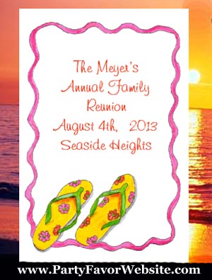 Flip Flops Barbecue, Family Reunions, Beach Destination Wedding Seed Favors & Tea Packet Favors