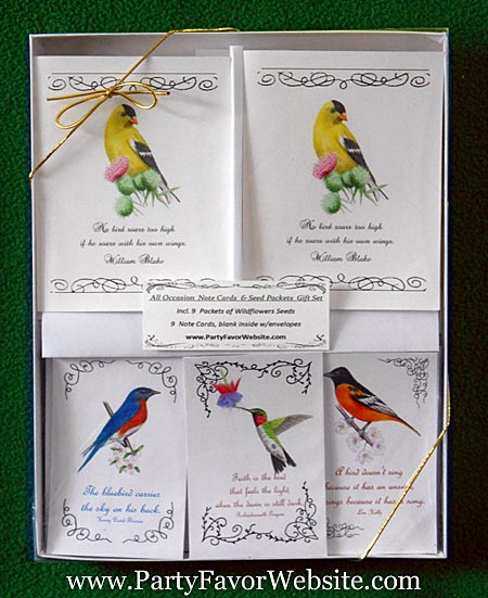 Backyard Birds All Occasion Note Cards and Seed Packets Gift Sets