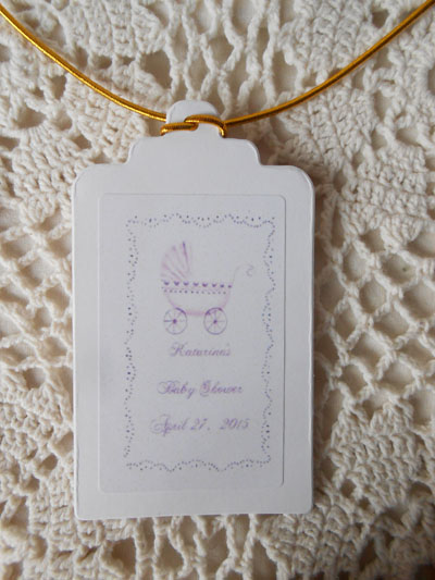 Lavender Baby Carriage Baby Shower  Gift Favor Hang Tags