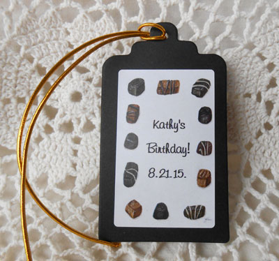 Chocolate Candy  Birthday and Party  Gift Favor Hang Tags