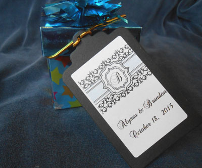 Monogram Wedding Gift Favor Hang Tags