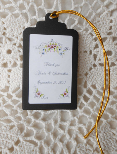 Floral Romance Wedding Gift Favor Hang Tags