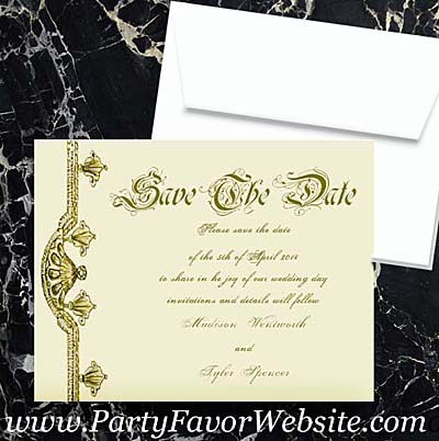 Gold Opulence Luxe Save The Date Cards- - -- - - - - -- - - - - - - - -- AS LOW AS $2.35