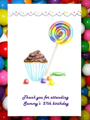 Cupcakes, Gum Drops & Lollipop Birthday Party Seed  Favors & Tea Packets 