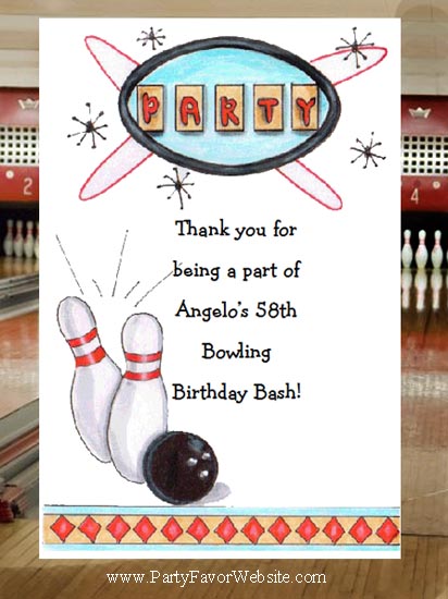 Retro Bowling Party Party &  50's & 60's Fifties & Sixtie theme Retro BirthdaySeed Favors  & Tea Packets