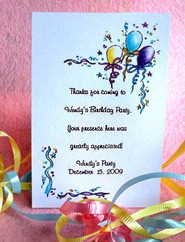 Balloons and Ribbons ( Yellow, Blue, Purple)  Birthday Party Seed Favors  & Tea Packets