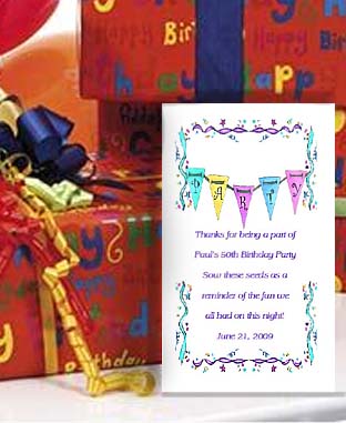 Party  Banner  Party Favor Seed Favors  & Tea Packets