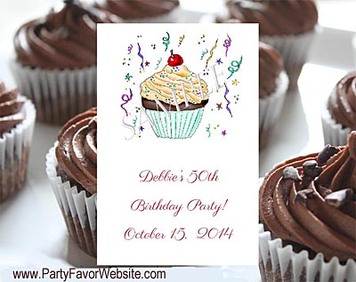 Chocolate Cupcake Flower Seed Favors  & Tea Packets