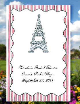 Romantic Paris Eiffel Tower  ParisTheme Destination Wedding Seed Favors  & Tea Packets