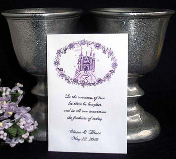 Fairytale Castle (Purple) Wedding Rennaisance theme Seed Favors  & Tea Packets