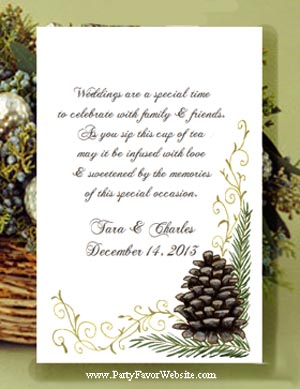 Pine Cone Winter  Wedding & Nature Theme Wedding & All Occasion Seed Favors  & Tea Packets