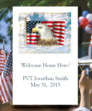 Patriotic Bald Eagle with  American Flag Seed Favors  & Tea Packets