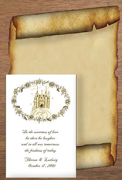 Fairytale Castle (Sepia) Wedding Rennaisance theme  Seed Favors  & Tea Packets