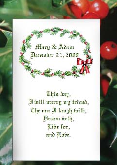 Mistletoe and Berries Winter Theme Seed Favors & Tea Packets