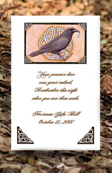 Celtic Black Raven Halloween theme Seed Favors & Tea Packets