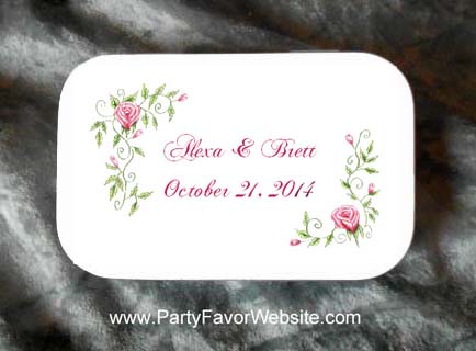 Roses Wedding Mint Tin Party Favors also for anniversary parties