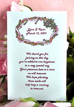 Ribbons and Roses  Wedding, Anniversary Seed Favors & Tea Packets 