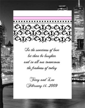 Black and White Damask Wedding, Anniversary,  Bridal Shower, Seed Favors & Tea Packets