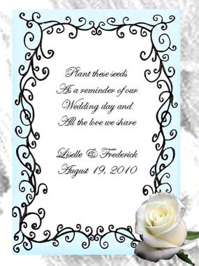 Elegant Affair Flourish Wedding  Seed Favors & Tea Packets 