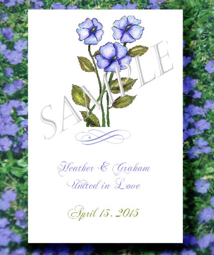 Periwinkle Flower Design Seed Favor Packets