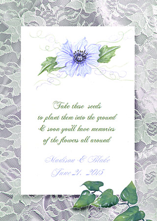 Lavender Anemone Flower Seed Favor Packets