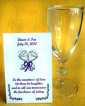 A Toast to the Wedding Anniversary & Wedding Seed Favors & Tea Packets